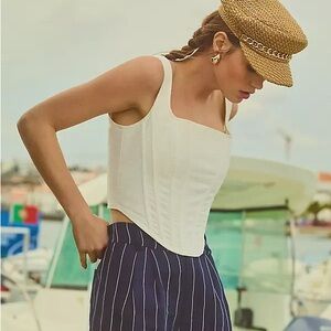 Anthropologie Aureta White Bustier Top